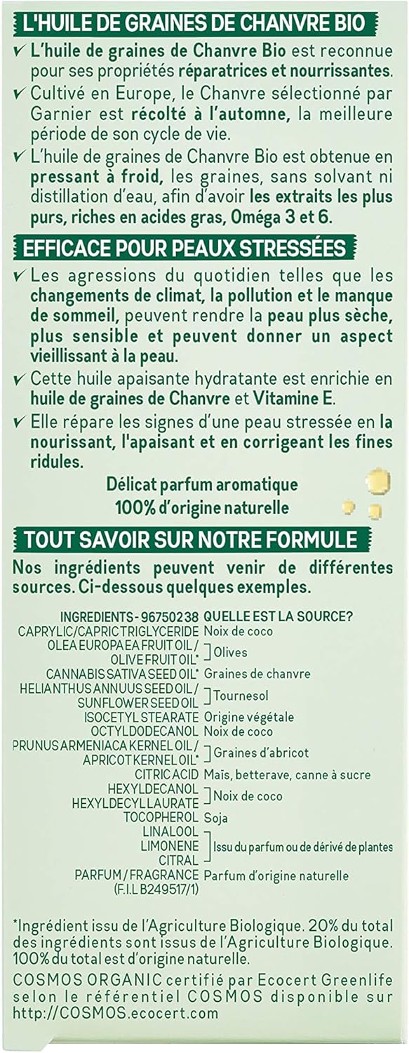 Garnier Bio - Óleo reparador de rosto com Vitamine E - 30 ml