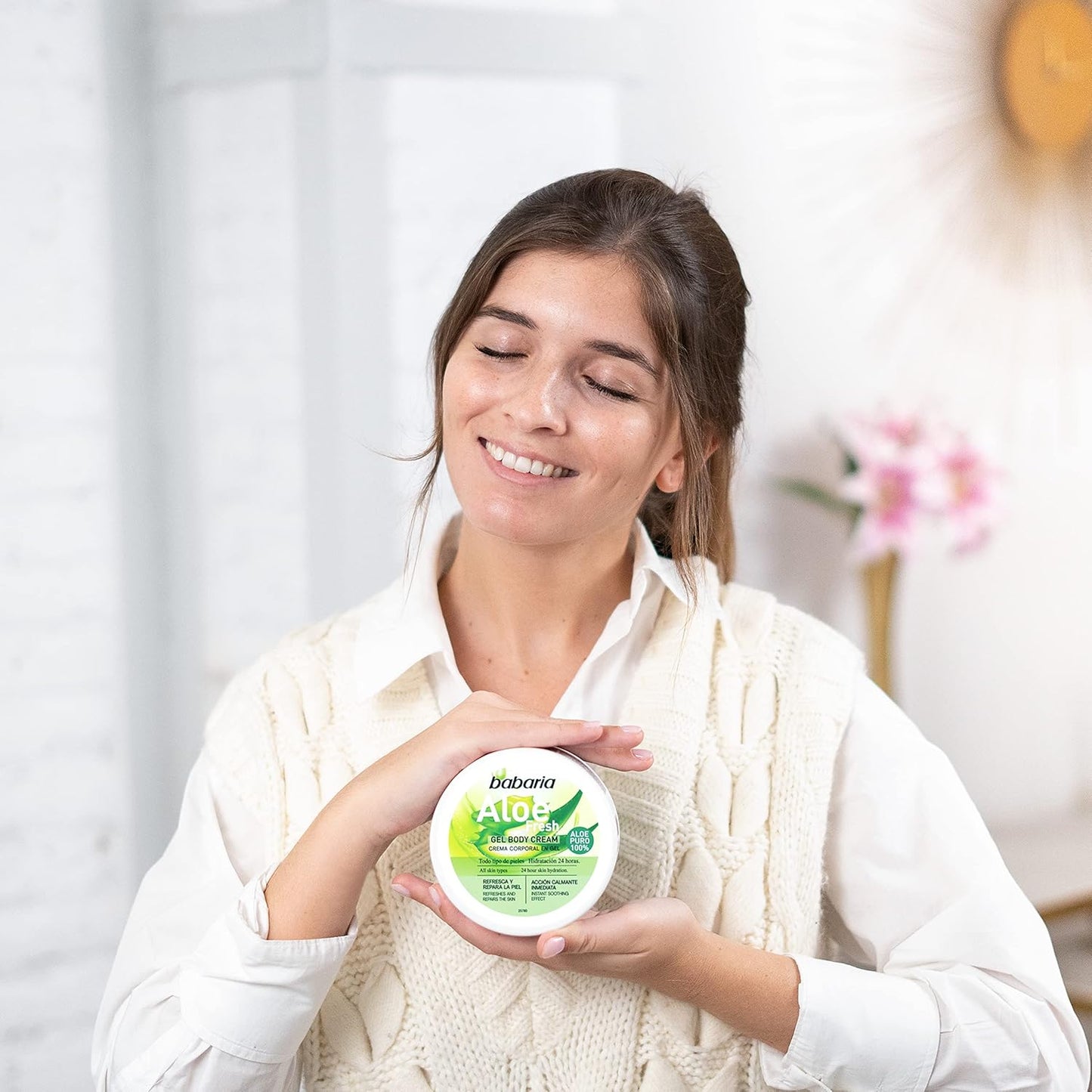 Babaria Creme Corporal em Gel de Aloe Vera 100% Puro 400ml (Pack de 2)
