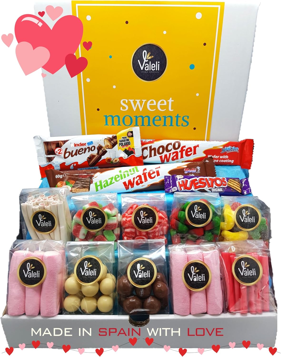 Valeli, Cesta de chocolates, doces e bombons, caixa presente original