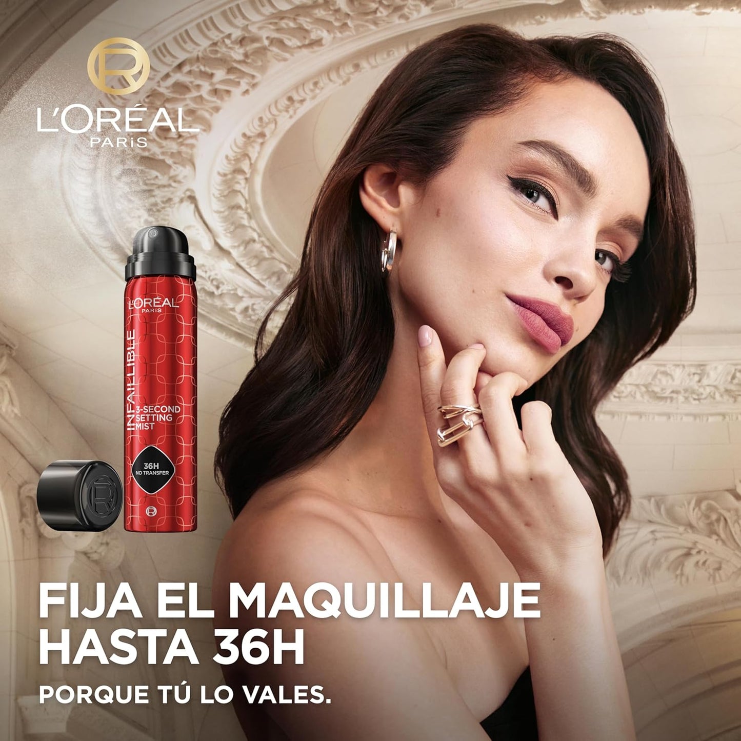 L'Oréal Paris Infaillible Makeup Setting Spray, à prova d'água, permanece até 36 horas, 75 ml