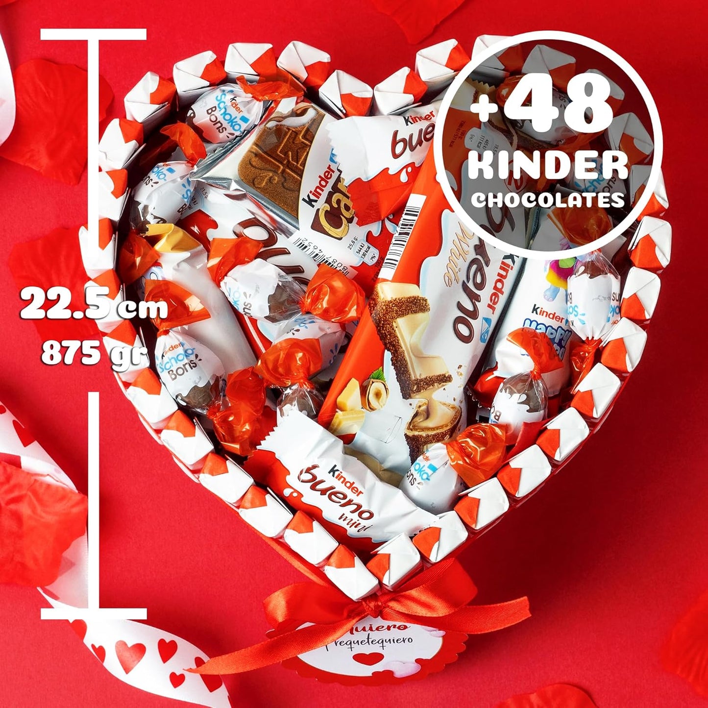 Caixa Coração com Presente Original Chocolate Kinder