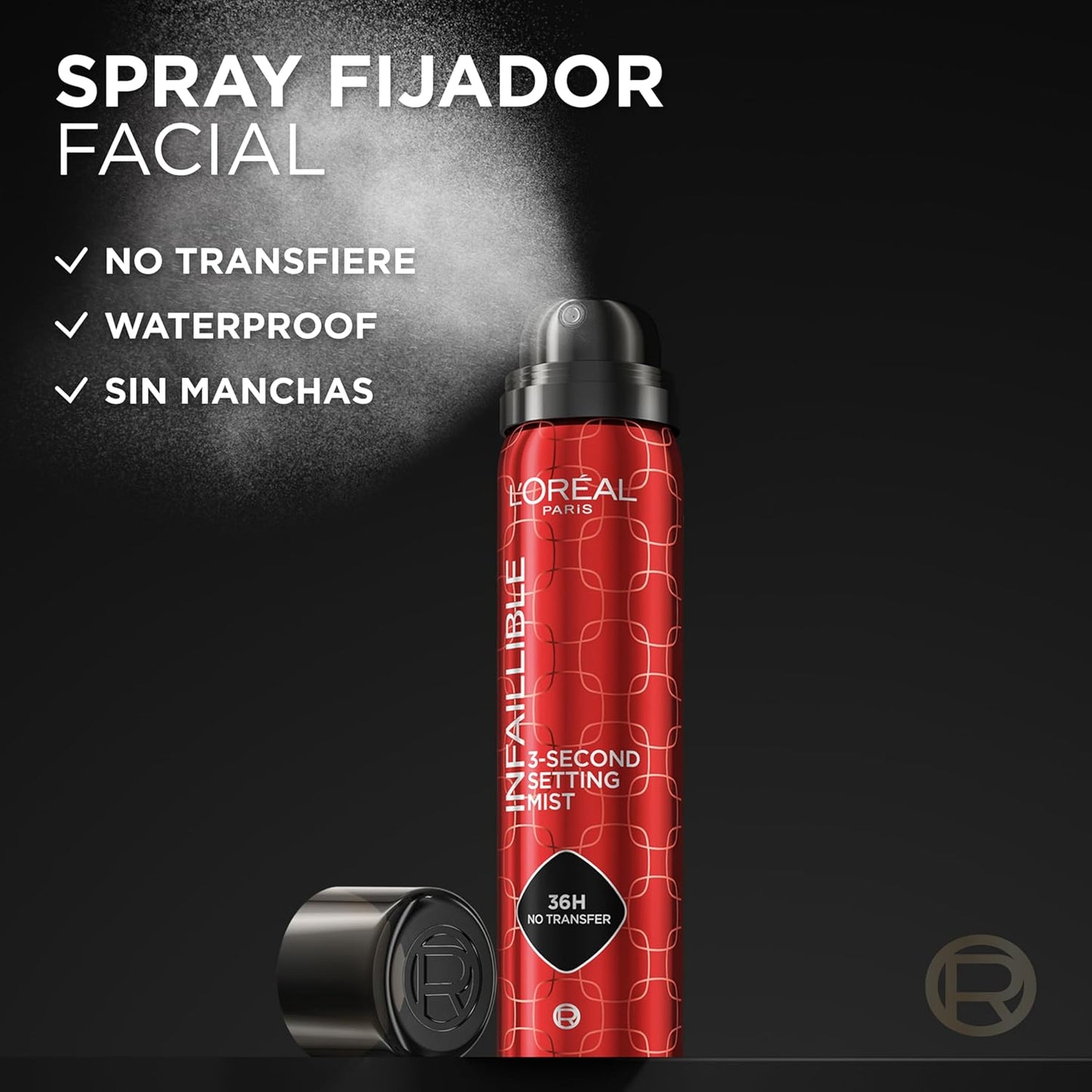 L'Oréal Paris Infaillible Makeup Setting Spray, à prova d'água, permanece até 36 horas, 75 ml