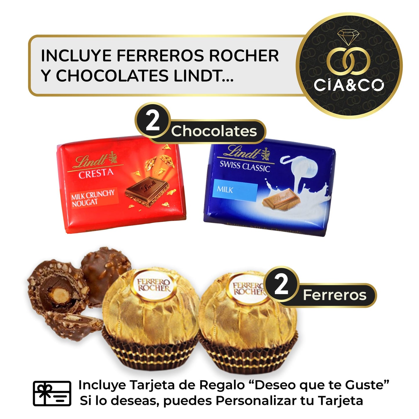 Caixa de presente original com 17 chocolates Kinder Bueno, cartões Kinder, Twix, Mars, Kit Kat, Huesitos, biscoito Lotus Biscoff e muito mais