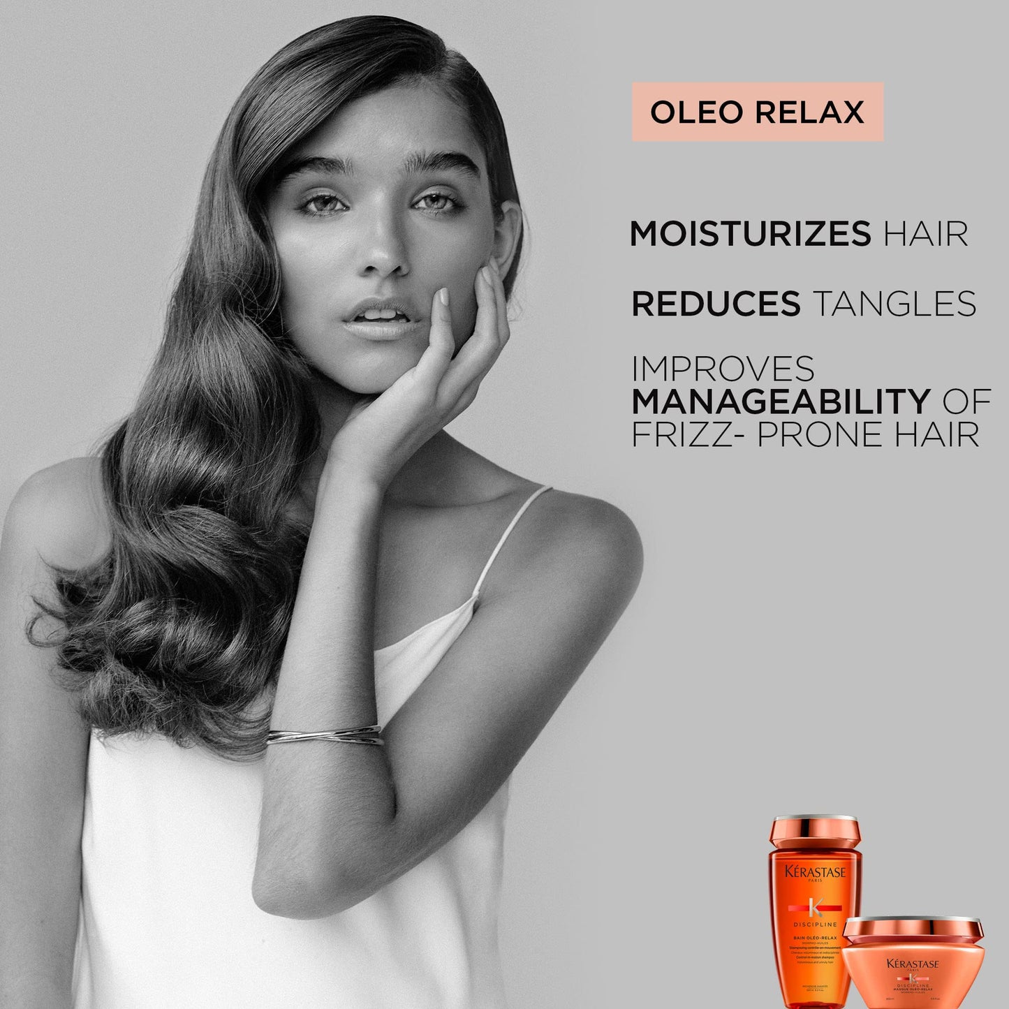 Kérastase Discipline Oléo-Relax, Máscara suavizante, anti-frizz, protetora térmica, 200 ml