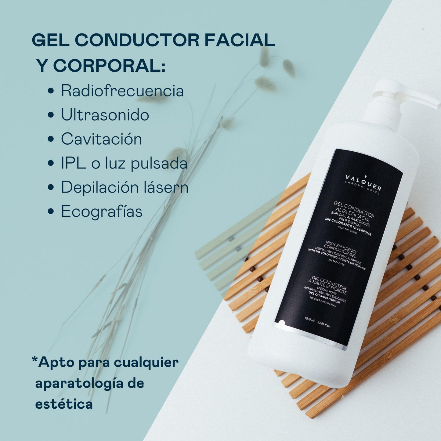Gel Condutor Corporal e Facial Valquer - Para equipamentos profissionais