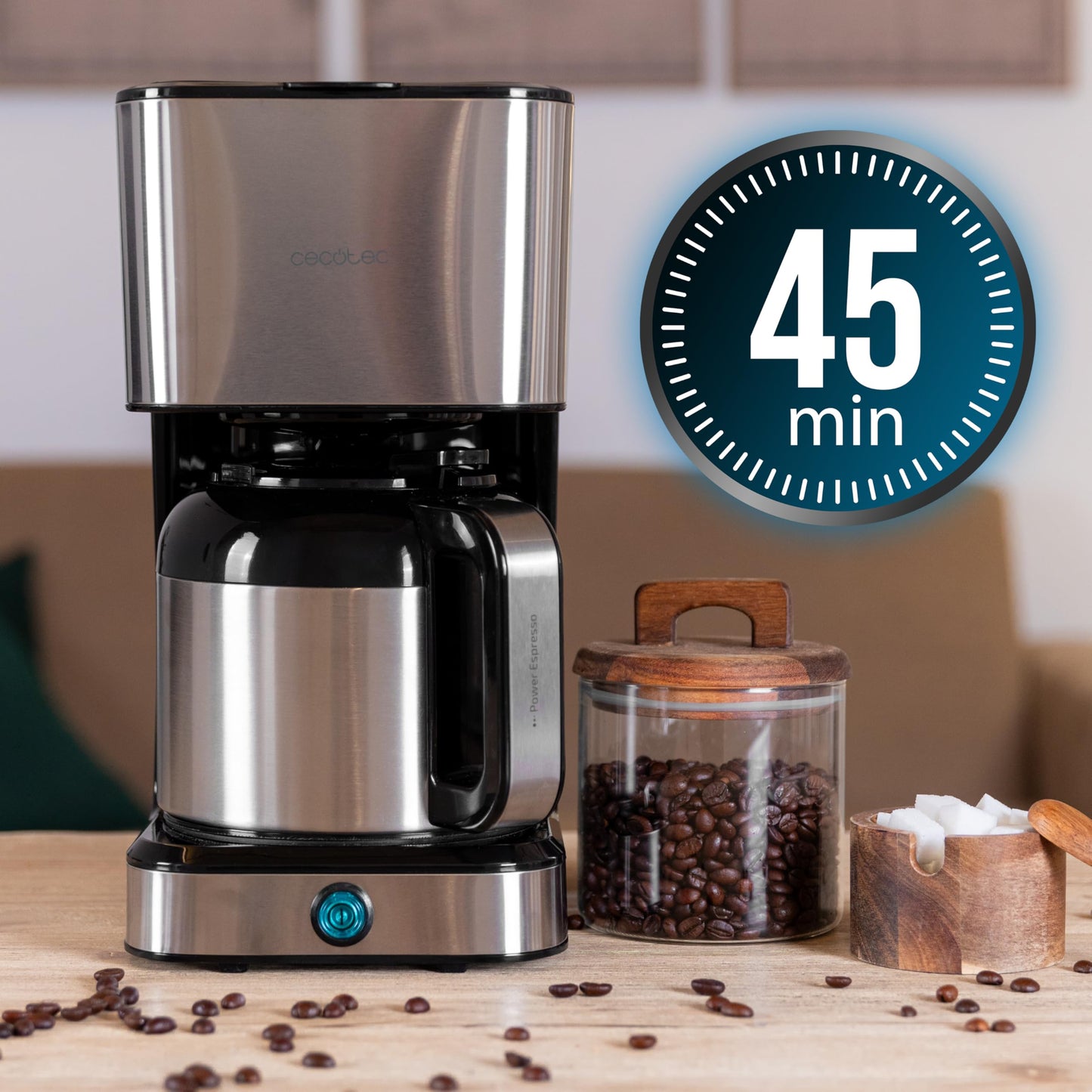 Cafeteira Cecotec 6 xícaras Inox - Design Moderno