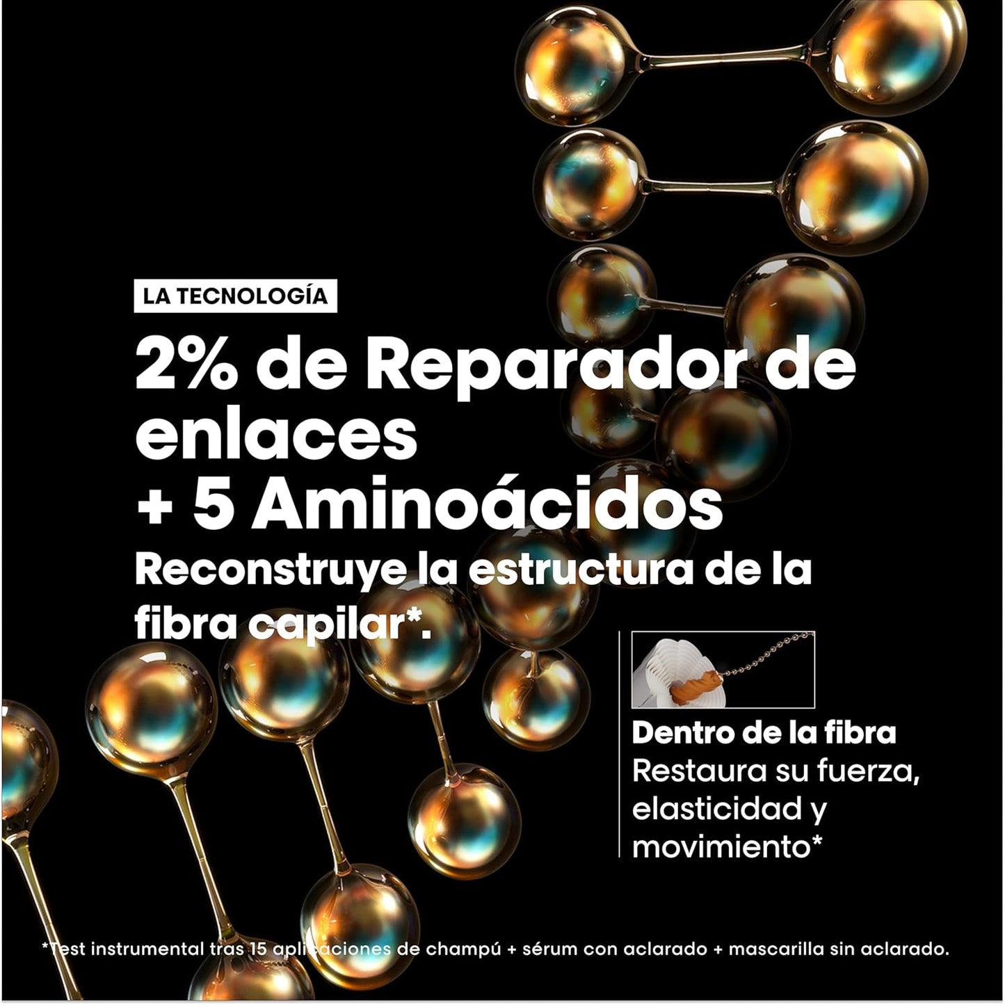 A rotina L'Oréal Professionnel repara os danos e fortalece os cabelos a nível molecular. Para todos os tipos de cabelos danificados e secos, SÉRIE EXPERT