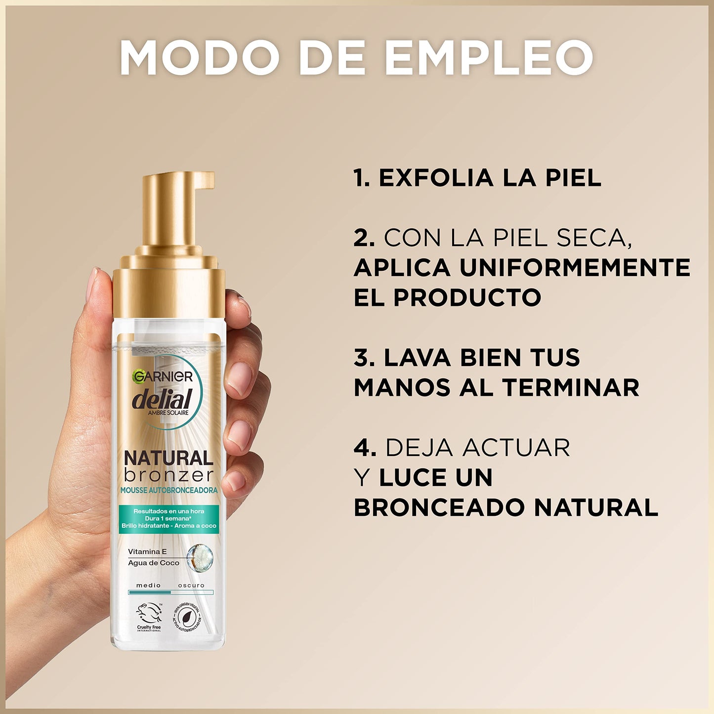 GARNIER DELIAL Mousse Autobronzeadora Natural Bronzer 200 ml