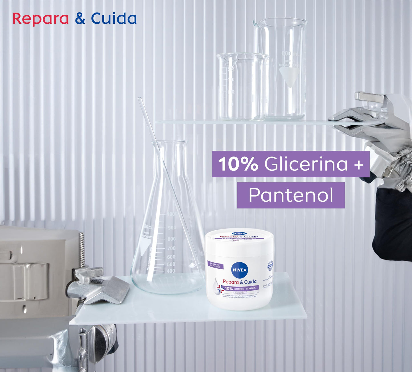 Creme hidratante NIVEA 400ml com ação de 72 h, enriquecido com glicerina e vitamina E, ideal para corpo, rosto e mãos