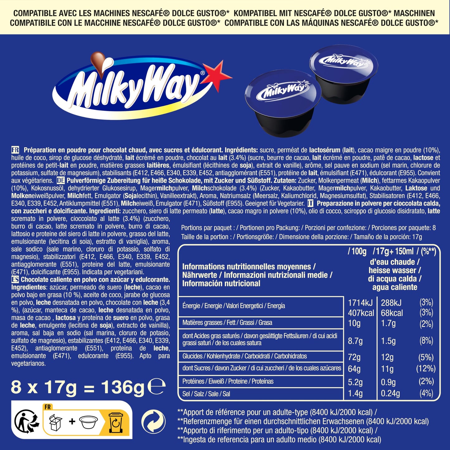 Cápsulas de Chocolate Dolce Gusto - Pack Variado 32 Unidades