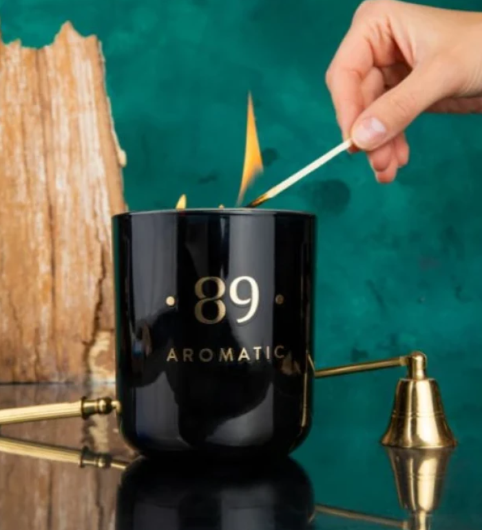 Vela de cera de palma (em frasco de vidro) AROMATIC•89•