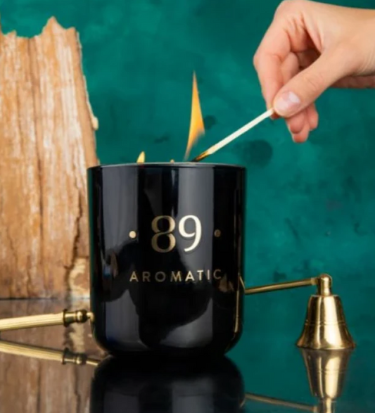 Vela Cera de Palma Frasco Vidro | Elegância Aromática Premium | AROMATIC•89•