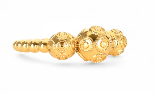 Anel Bolas de Viana | Aço Inoxidável Dourado | Alma de Portugal