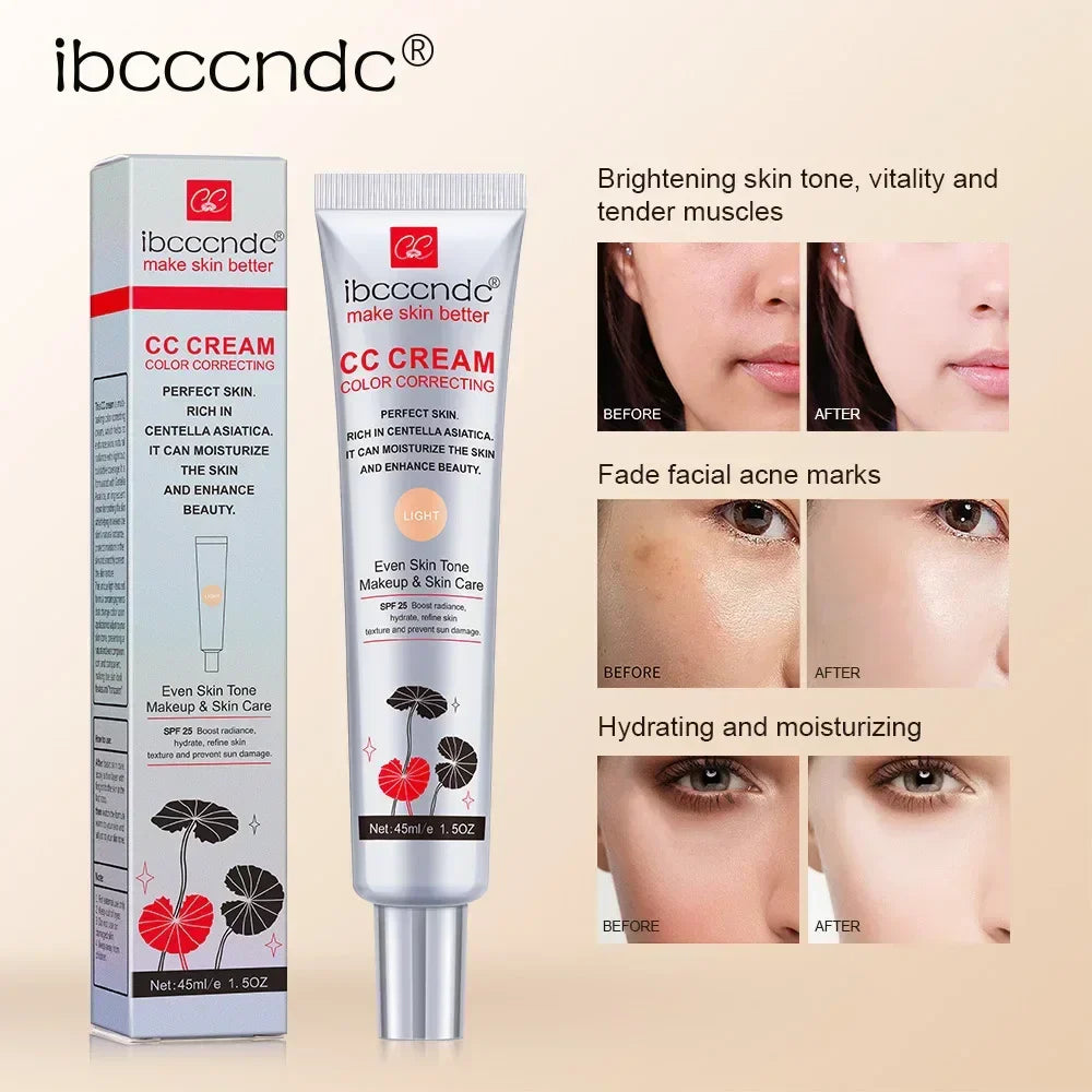 Creme CC Centella Asiatica da ibcccndc com embalagem elegante, ideal para suavizar poros e iluminar a pele antes da maquiagem