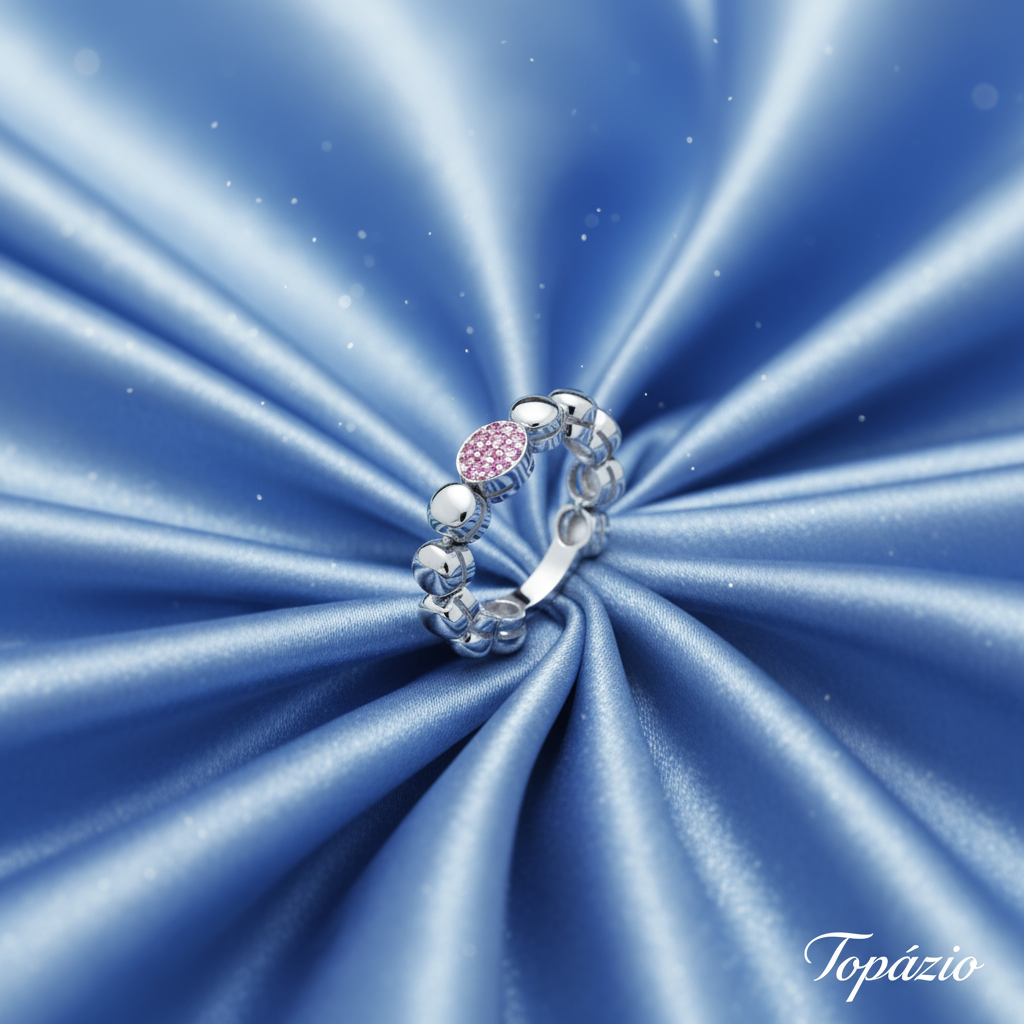 Banner Anel Dot Cristais Rosa Topázio - Azul