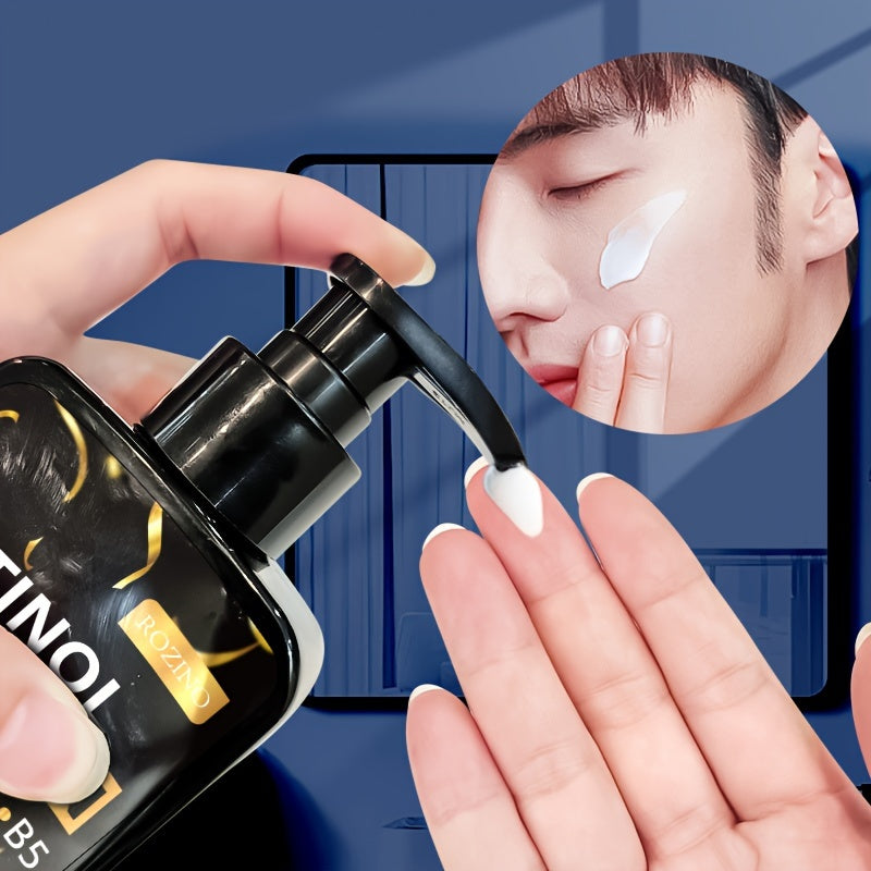 Creme hidratante de colágeno com retinol sendo aplicado na pele de um homem, ideal como melhor creme hidratante para pele madura