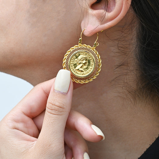 Brincos Encantos Libra | Liga Metais Reciclados Banho Ouro | Alma de Portugal