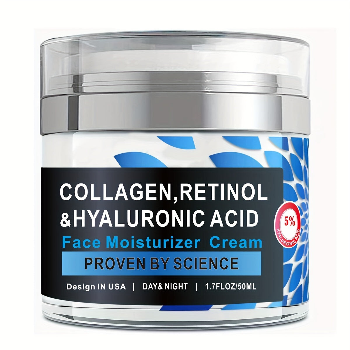 Hidratante retinol 50ml com colágeno e ácido hialurônico, ideal para um brilho jovem e saudável da pele