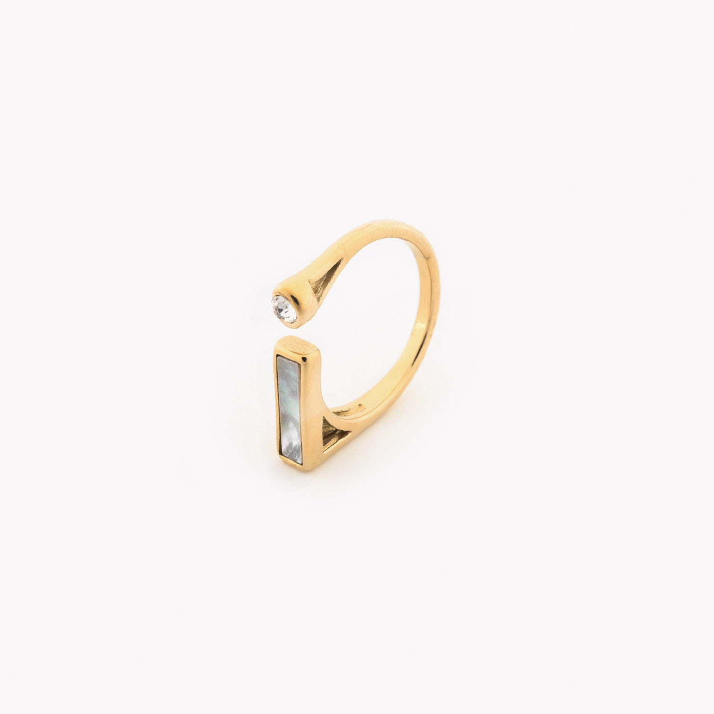 Shiny geometric steel ring