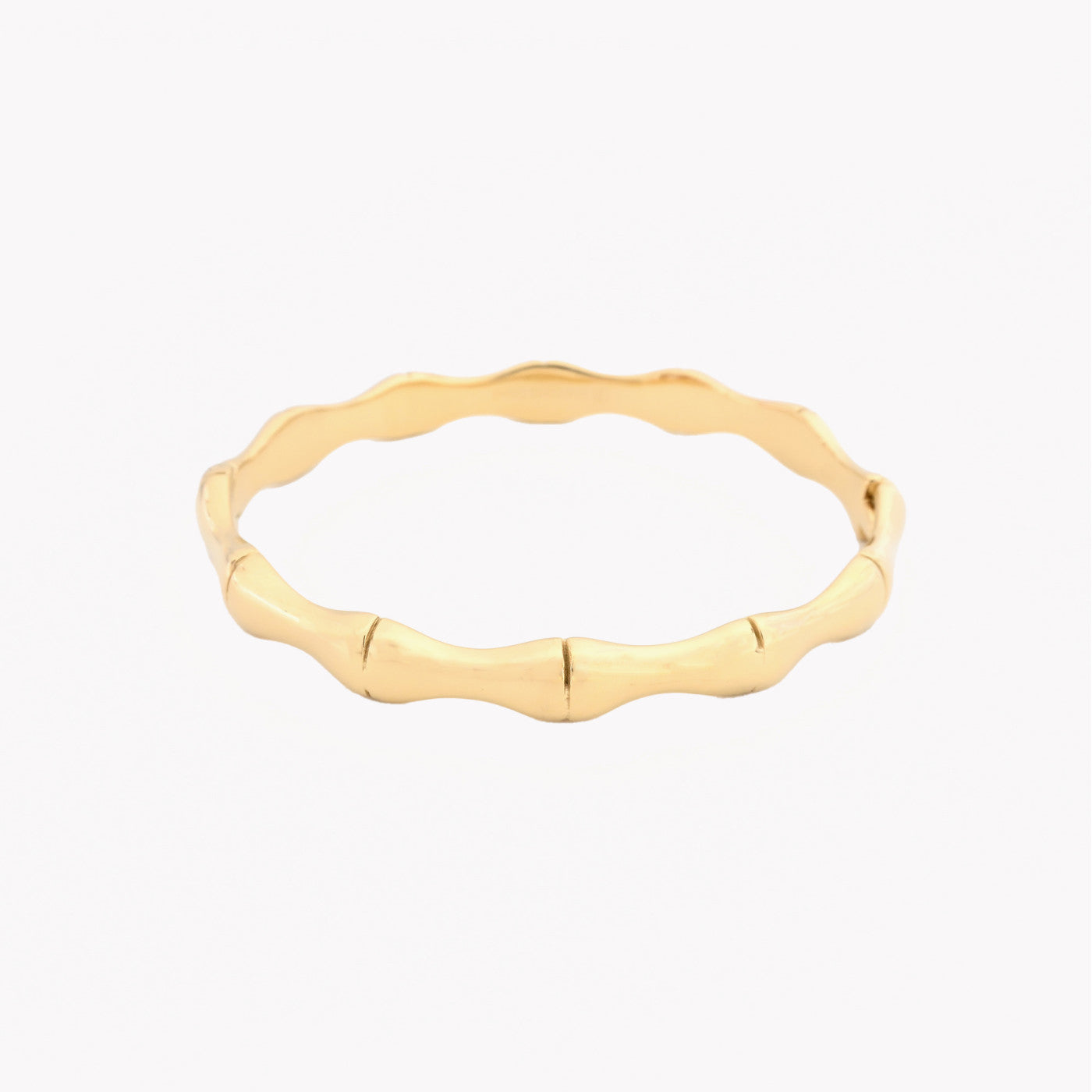 Pulseira rígida aço bambu grossa