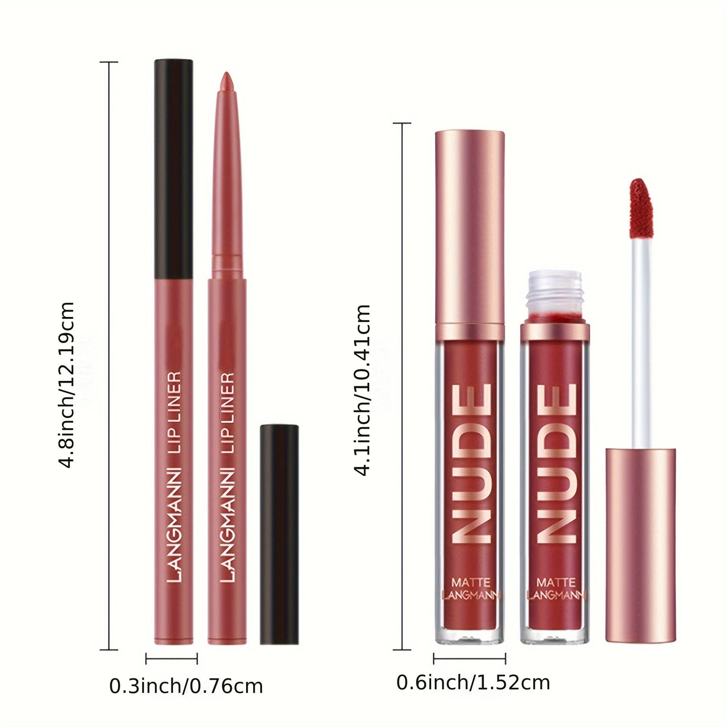 LANGMANNI Duo de Contorno Labial Ultra Matte e Gloss - batom matte e gloss conjunto em tons vermelhos, 5g cada