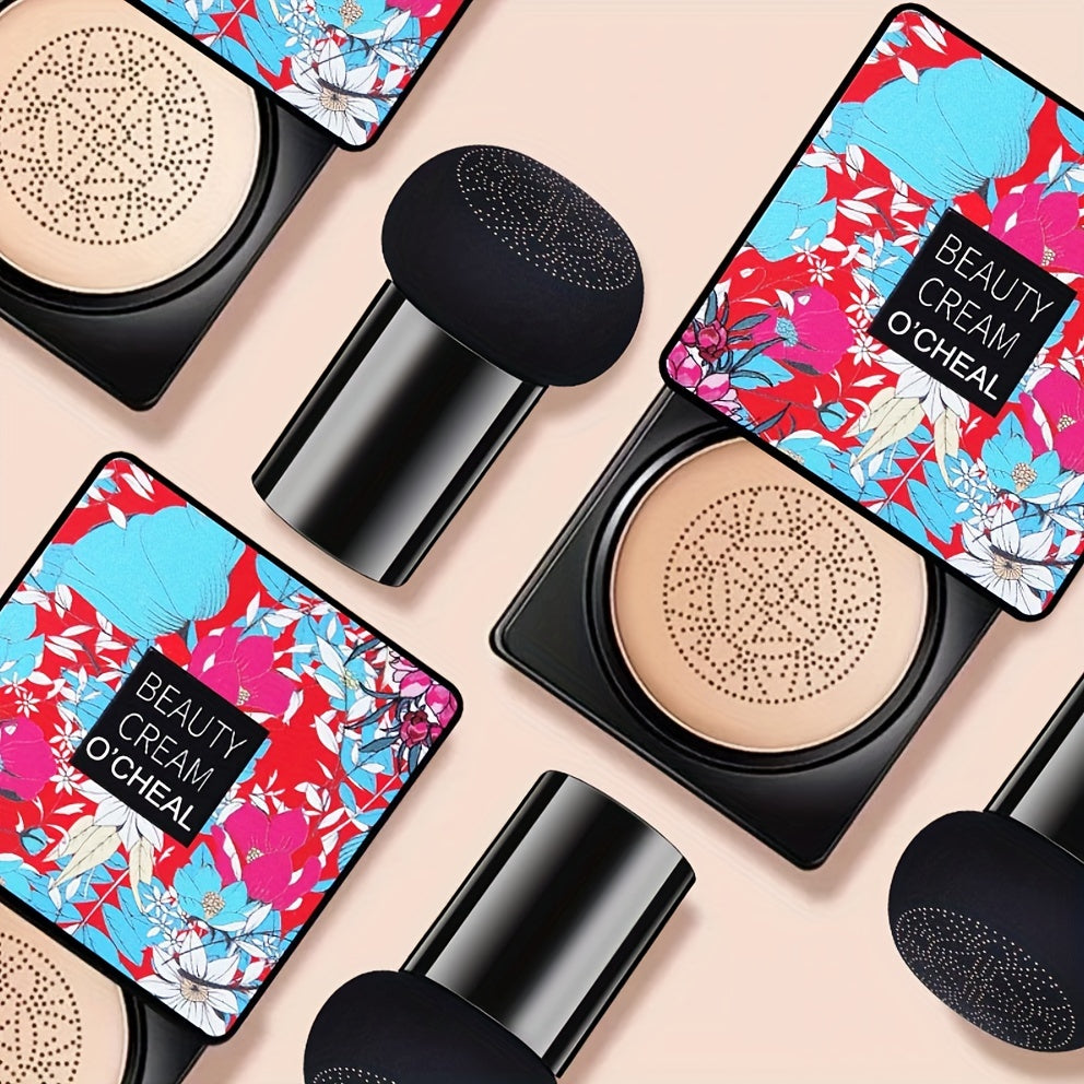 BB Cream cobertura total com esponja em forma de cogumelo para maquiagem natural e longa duração