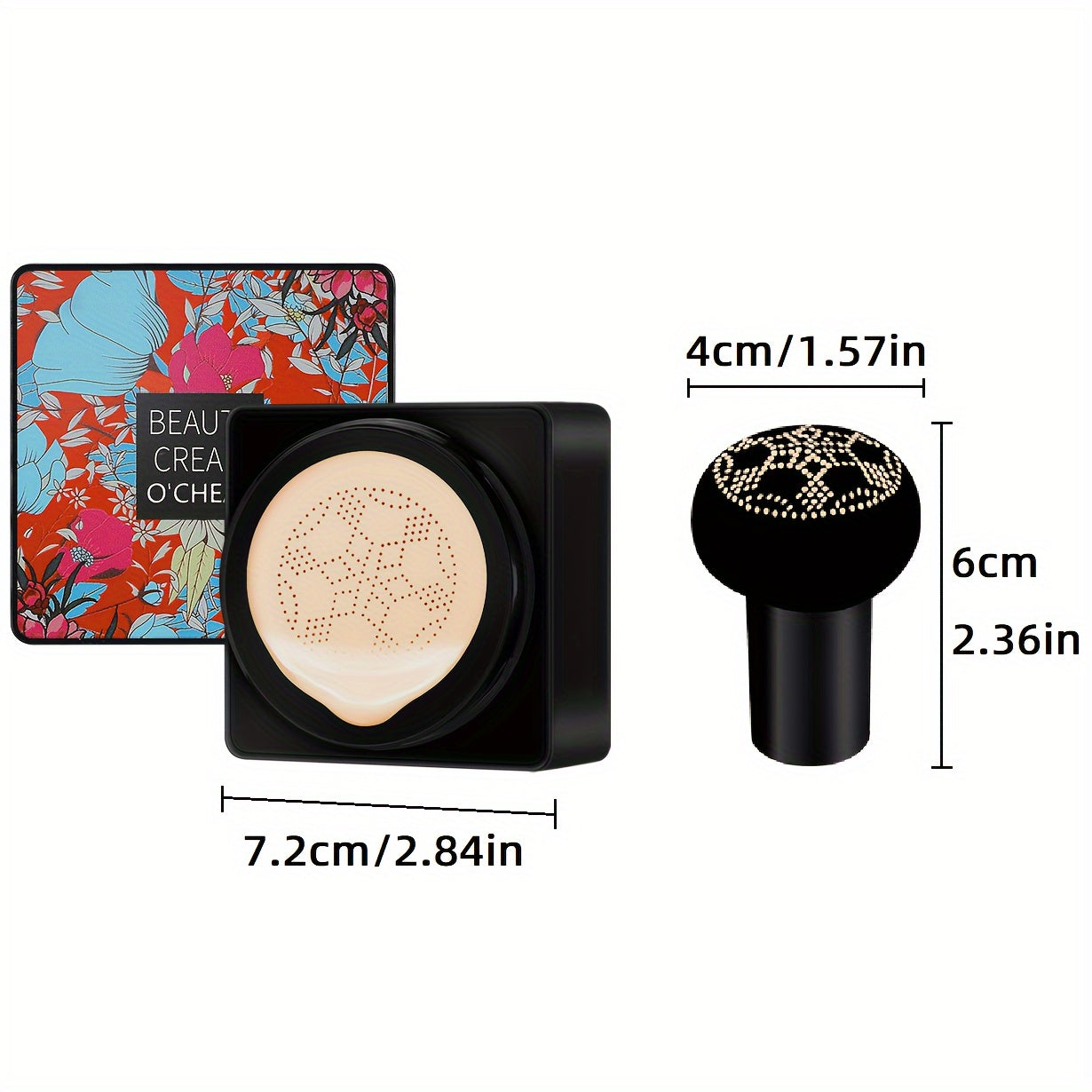BB Cream cobertura total com esponja em forma de cogumelo para maquiagem natural e longa duração