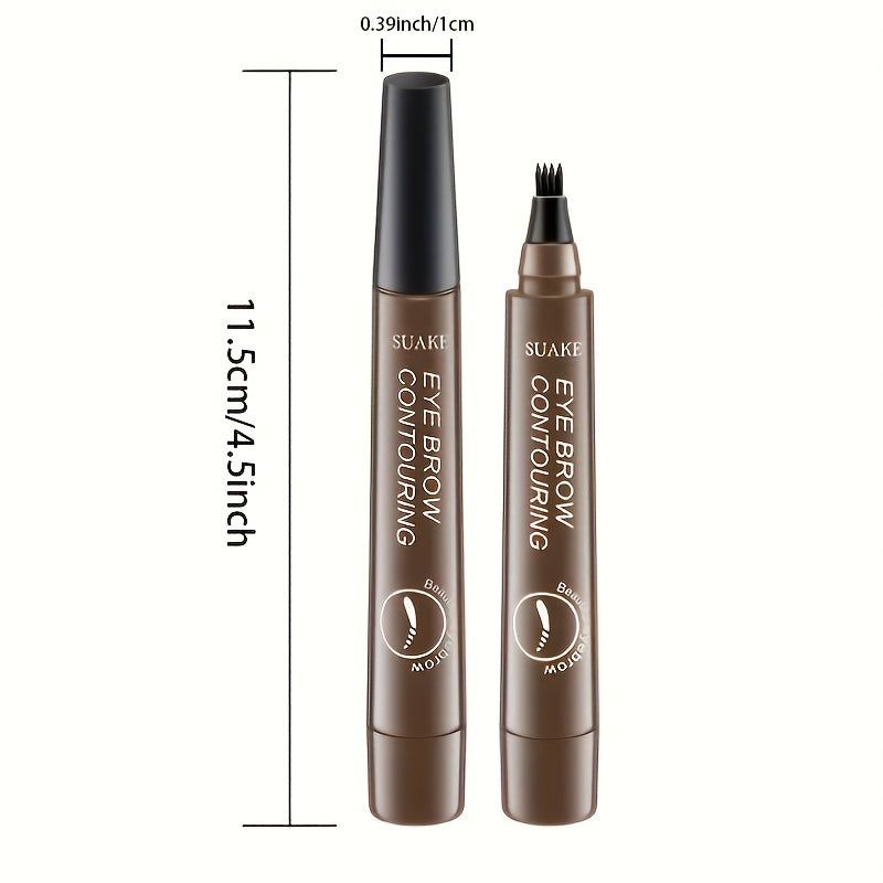 Caneta de sobrancelha microblading à prova d'água com 4 cabeças, lápis de sobrancelha microblading em 5 cores