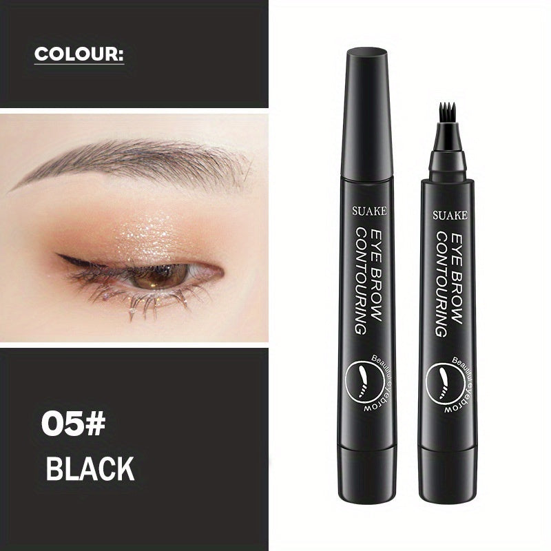 Caneta de sobrancelha à prova d'água lápis de sobrancelha microblading com 4 cabeças para maquiagem de sobrancelha natural