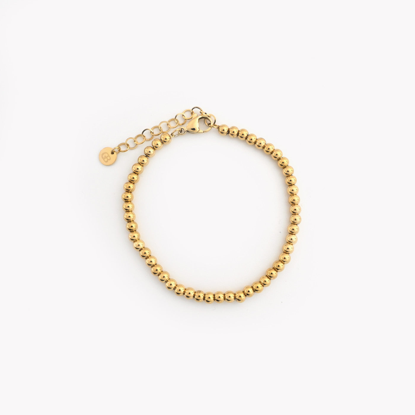Pulseira em aço malha bolinhas