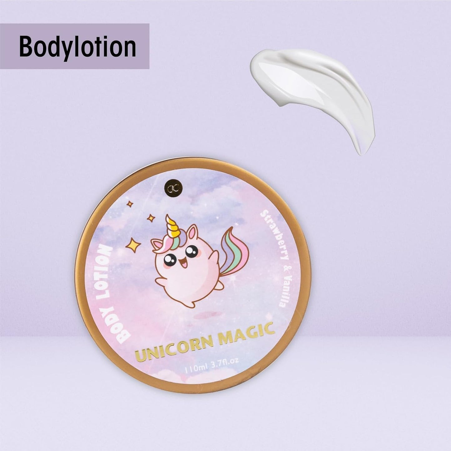 Accentra Unicorn Magic kit de banho com aroma de morango e baunilha em embalagem colorida, ideal para adolescentes.