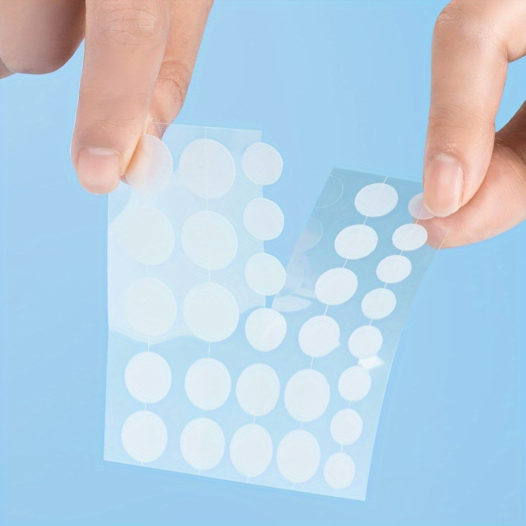 Adesivos para acne hidrocoloides 720 da SPOT78, com fundo azul claro, ideal para tratamento de espinhas