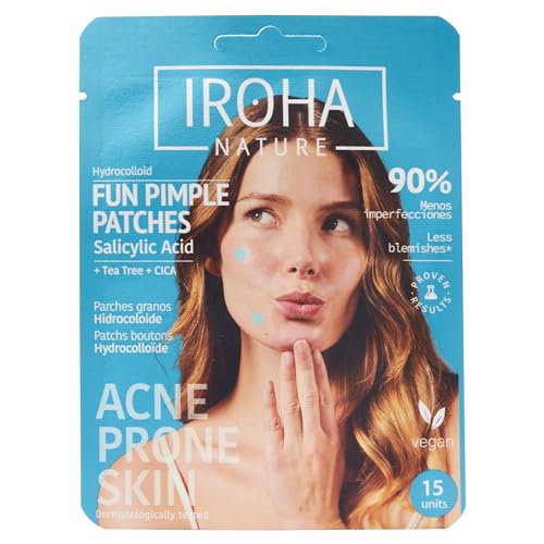 Adesivos para espinhas com ácido salicílico Iroha Nature, 18 unidades para redução de acne em 8 horas