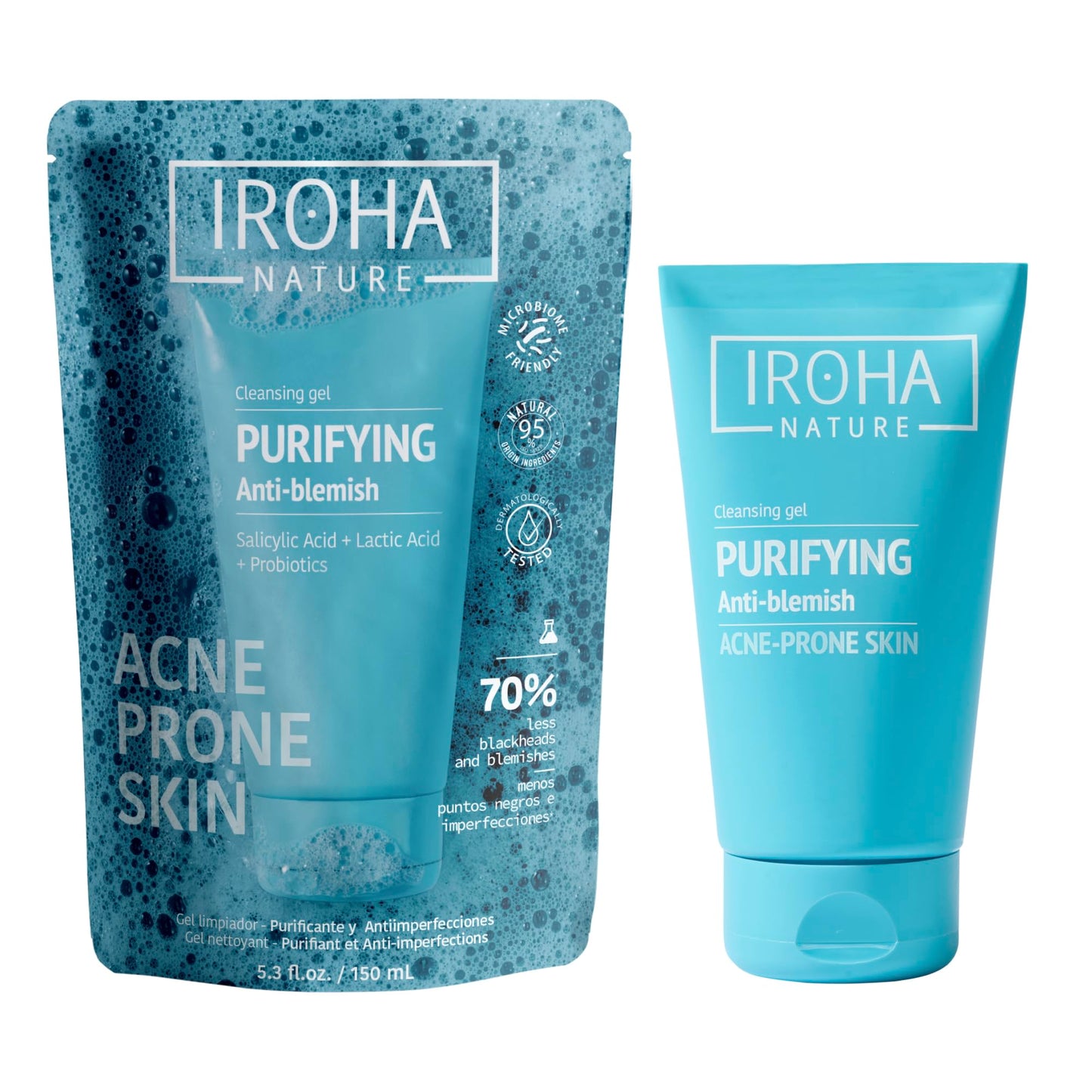 Iroha Nature adesivos para espinhas com ácido salicílico, Tea Tree e Centella Asiatica, 18 unidades