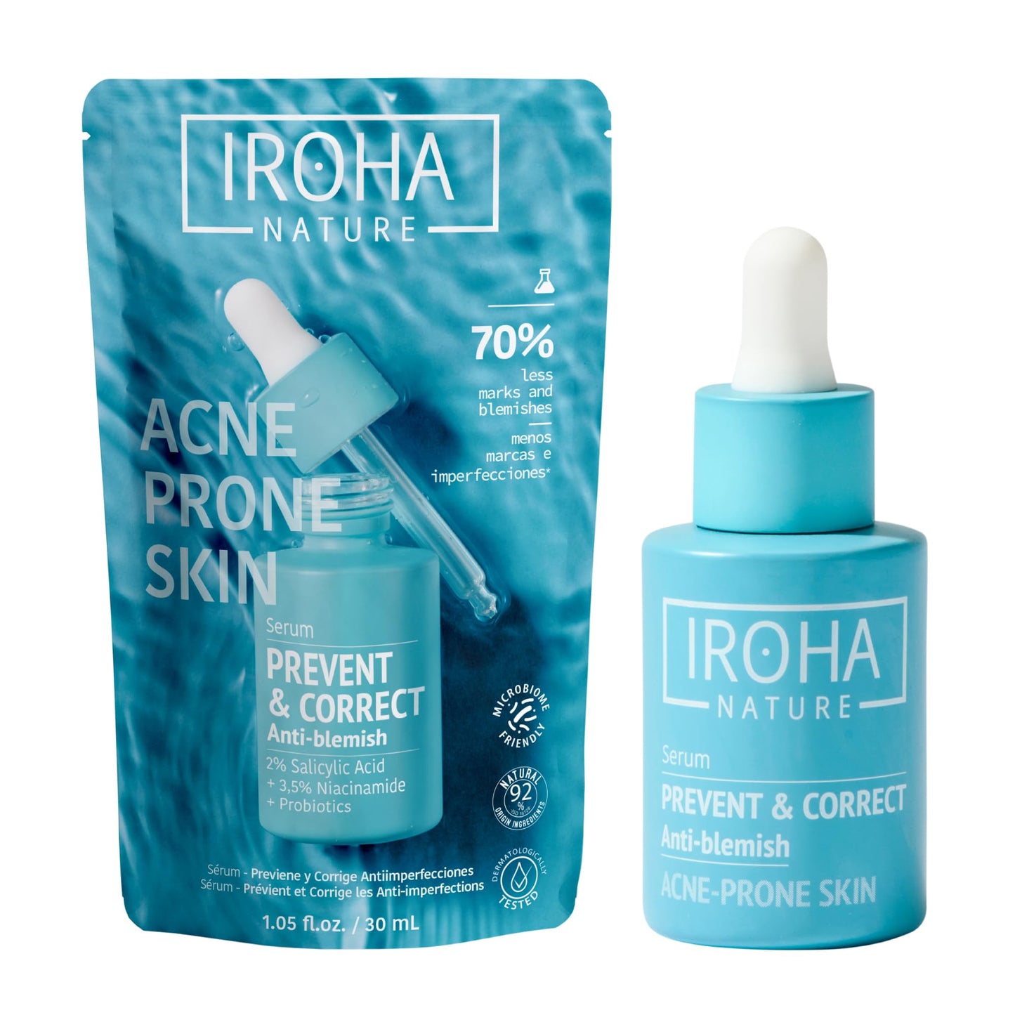 Iroha Nature adesivos para espinhas com ácido salicílico, tea tree e centella asiatica para redução de acne em 8 horas