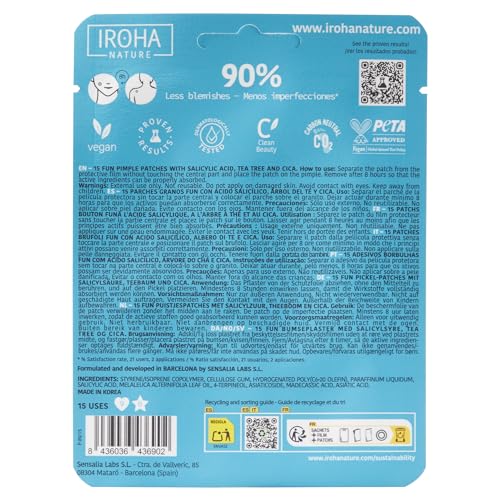 Adesivos para espinhas com ácido salicílico Iroha Nature com tea tree e centella asiatica, reduzem espinhas em 8 horas