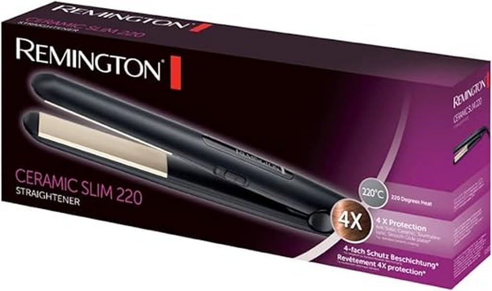 Alisador de cabelo Remington Ceramic Slim com placas flutuantes, cerâmica antiestática e proteção de teflon