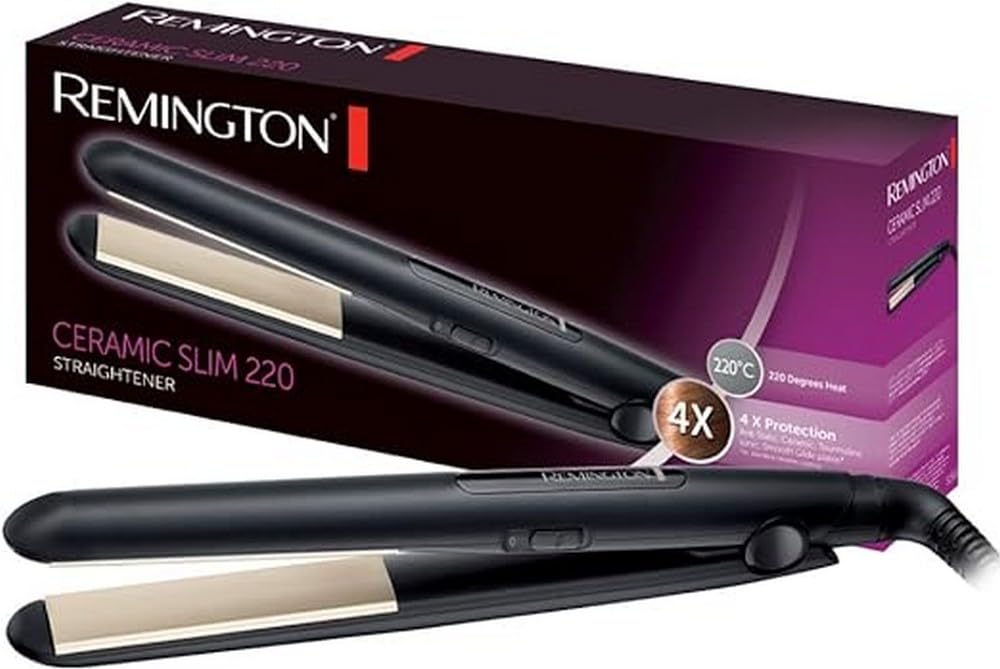 Alisador de cabelo Remington Ceramic Slim com placas flutuantes e proteção antiestática para brilho e alisamento eficiente