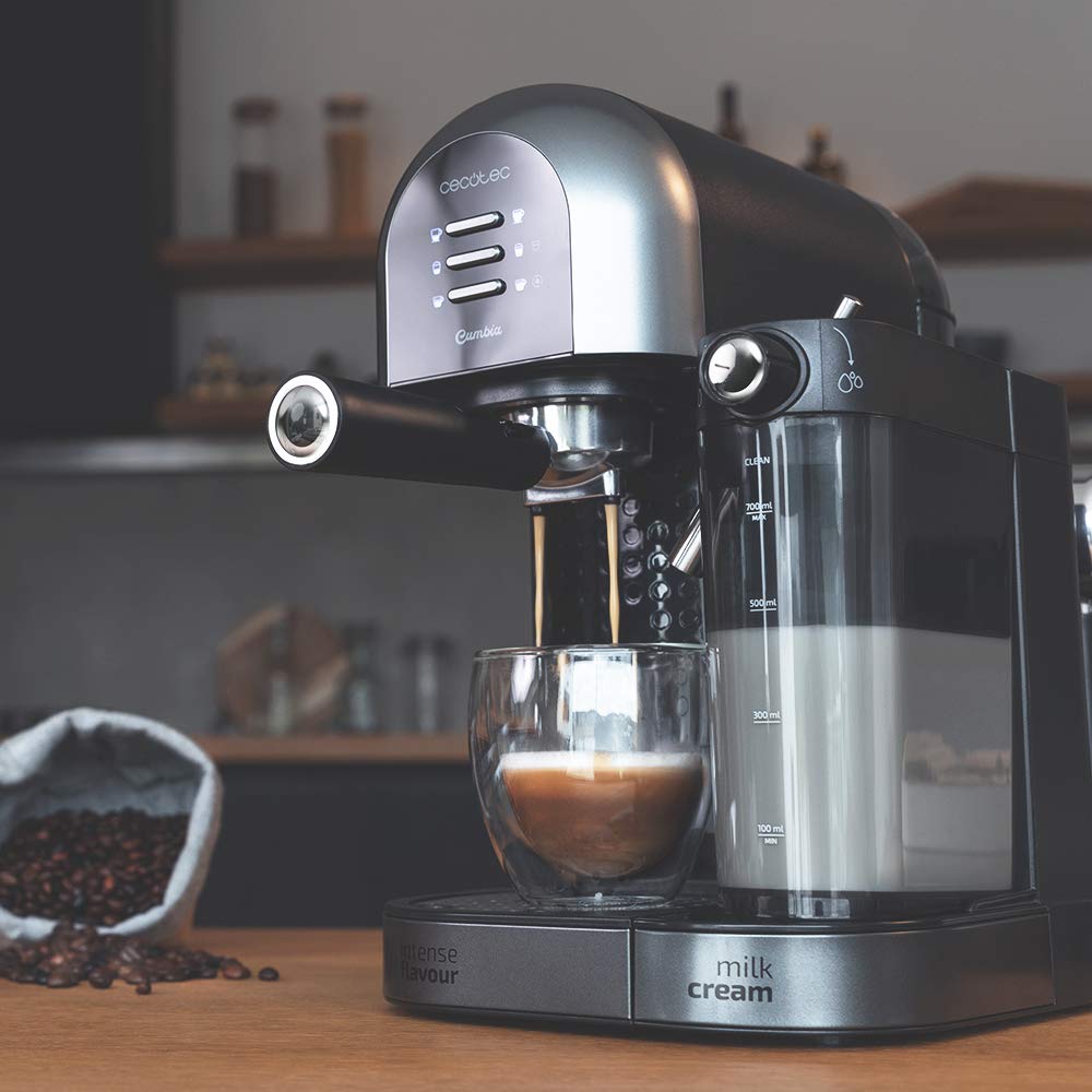 Cafeteira semiautomatica Cecotec Power Instant-ccino 20 Chic com recipiente para leite e café moído