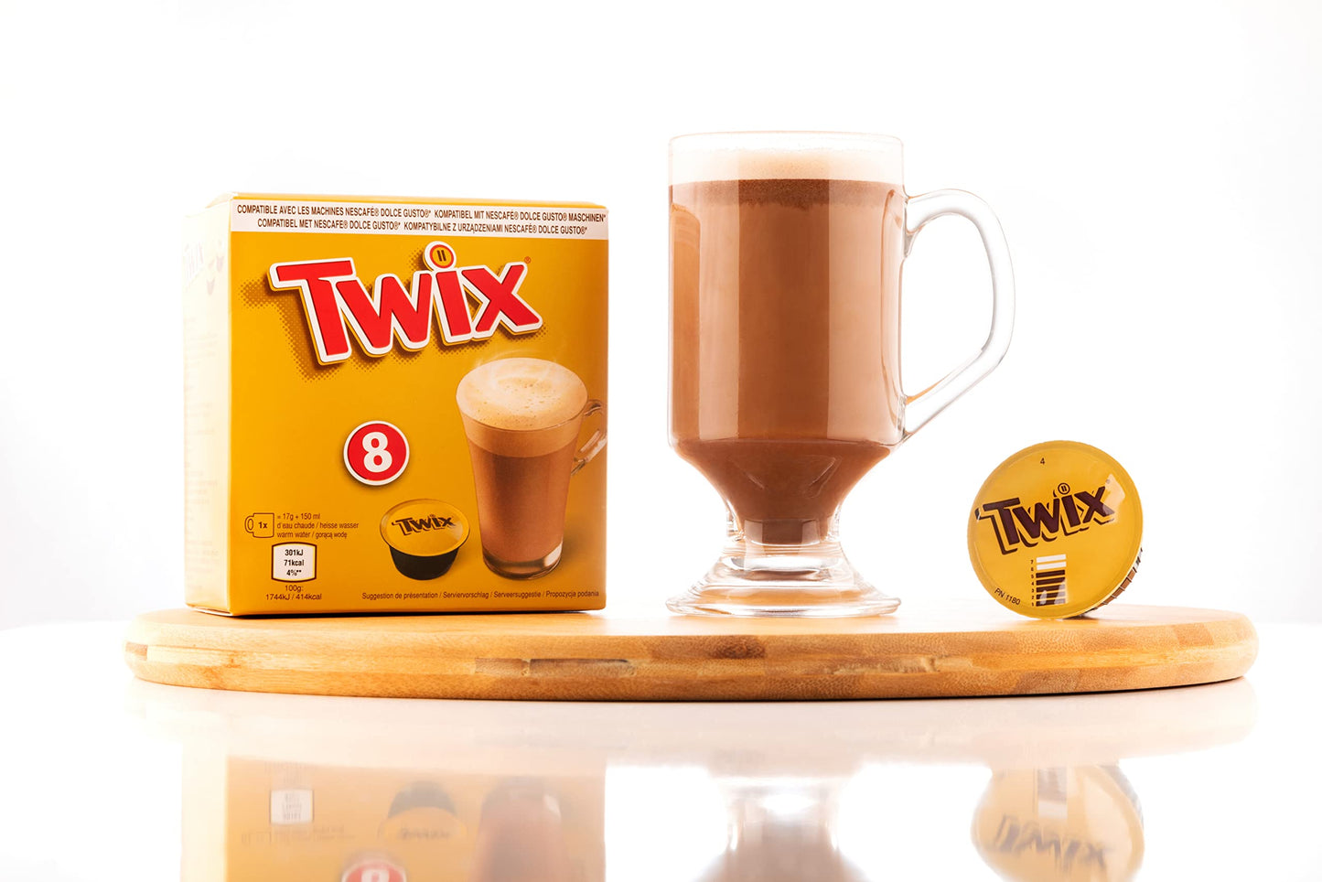 Cápsulas de cacau Dolce Gusto com sabor Trux, para chocolate quente, embalagem com 24 unidades