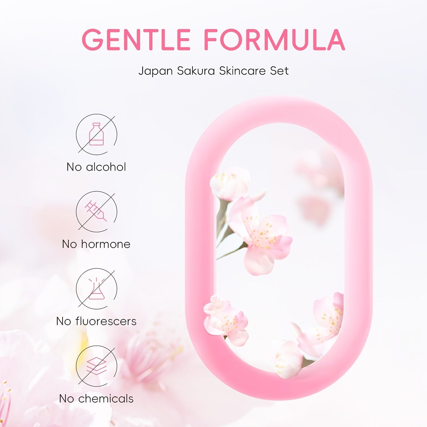 Conjunto de cuidados com a pele Laikou com fórmula suave e ingredientes de flor de cerejeira do Japão