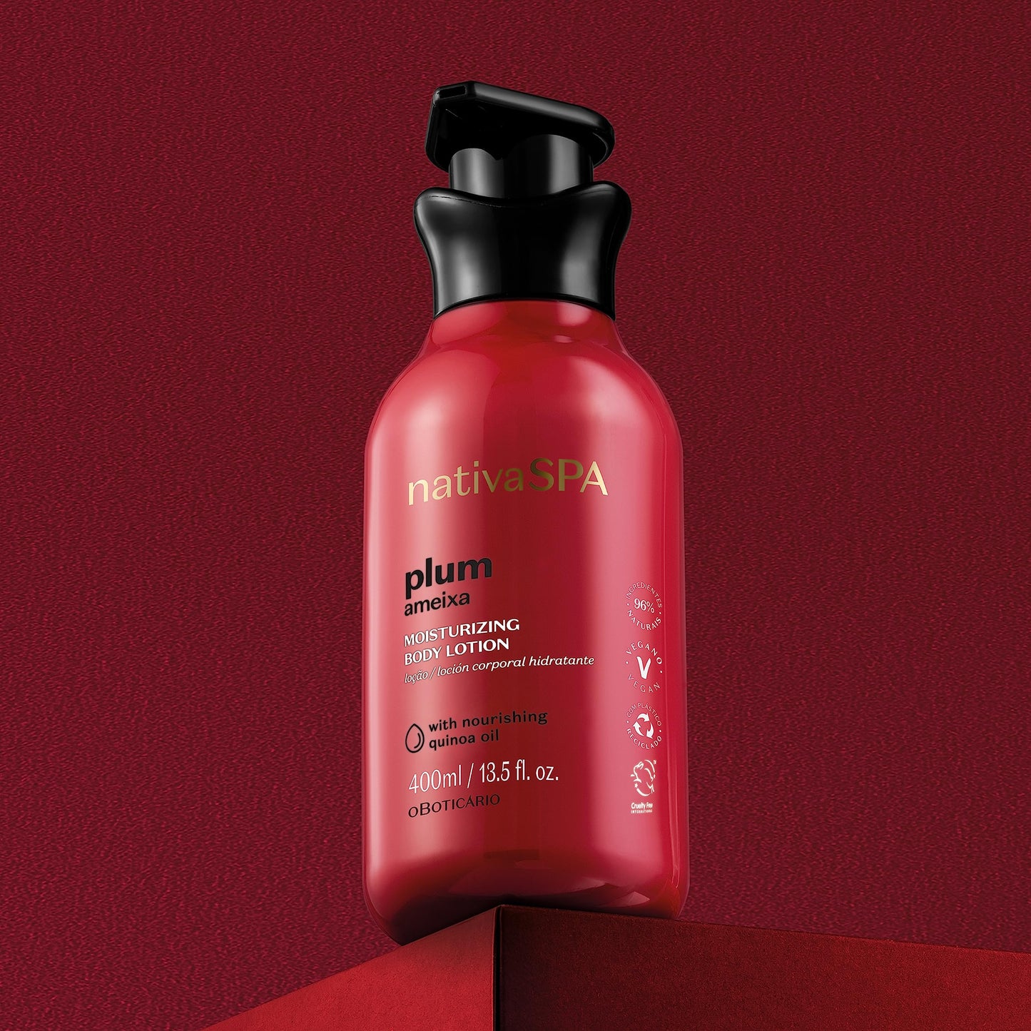 Creme corporal hidratante O Boticário Nativa SPA Karité, loção com gotas de quinoa para mais hidratação, 400 ml