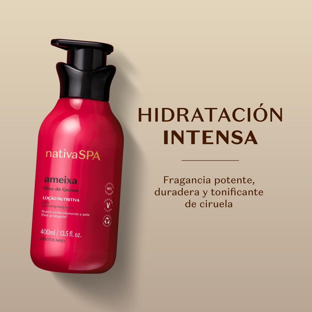 Creme corporal hidratante O Boticário Nativa SPA Karité com quinoa, ideal para hidratação intensa da pele