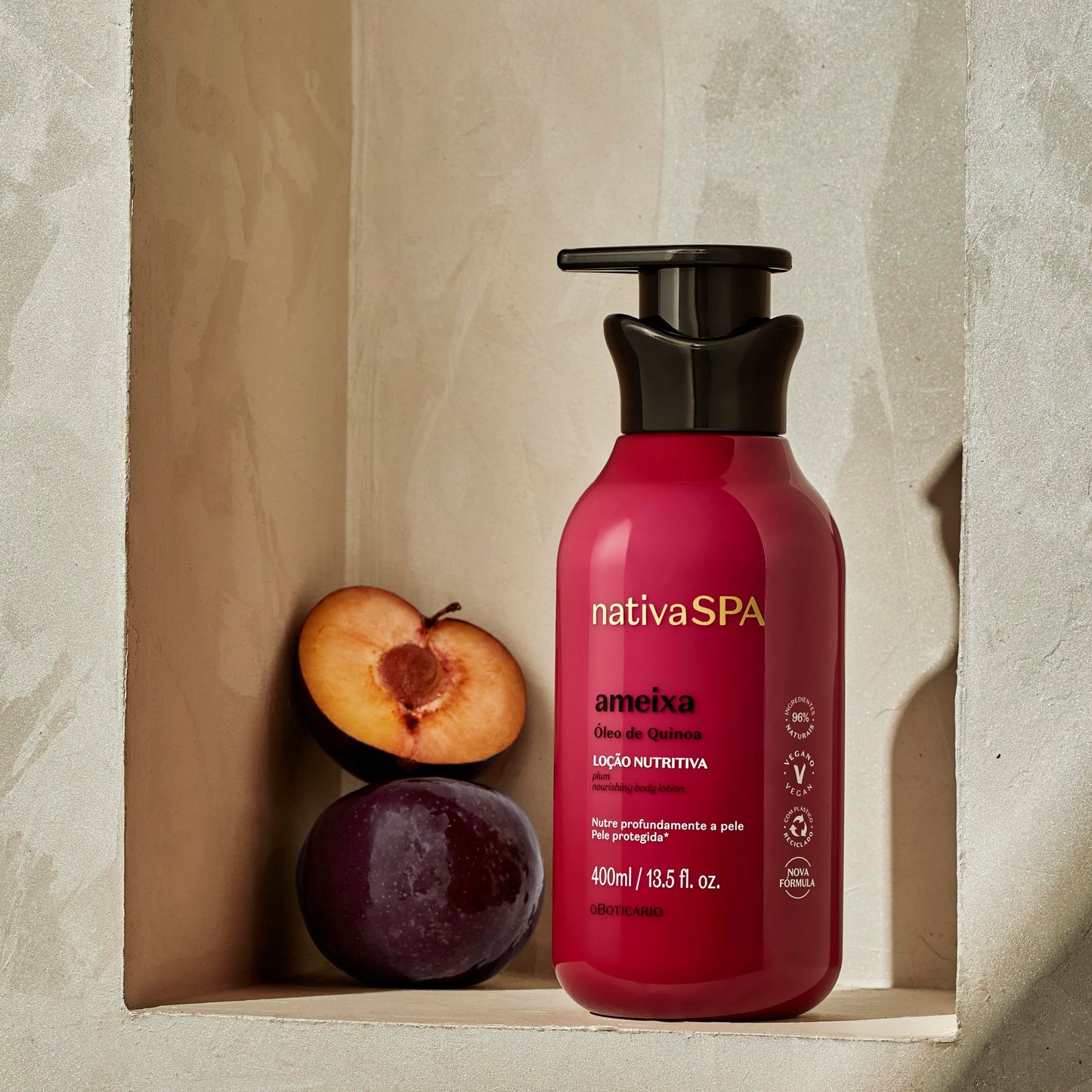 Creme corporal hidratante O Boticário Nativa Spa Karité com gotas de quinoa para hidratação profunda de 400 ml