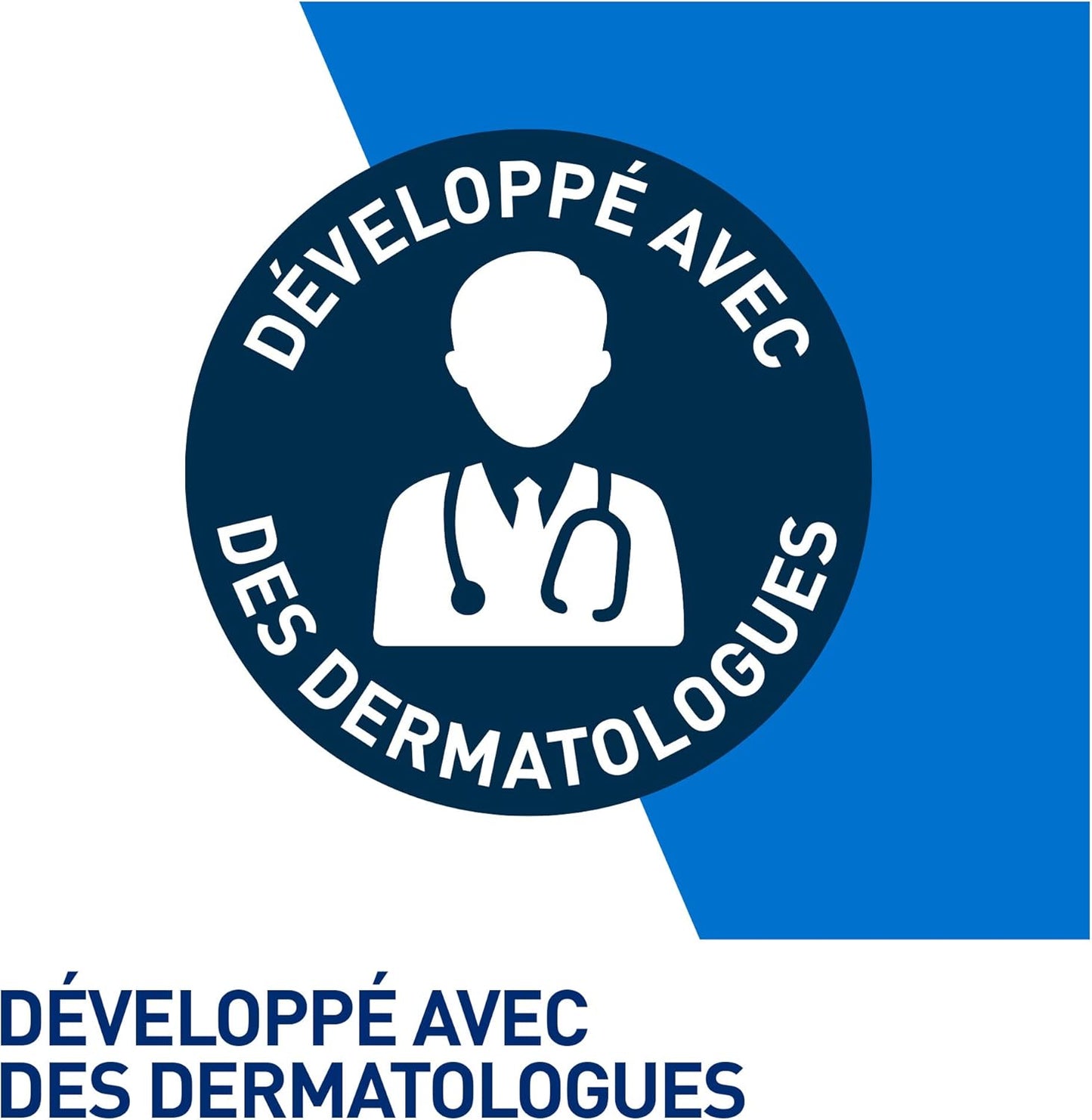 Selo de dermatologistas indicando que o creme hidratante CeraVe é desenvolvido com especialistas em cuidados da pele