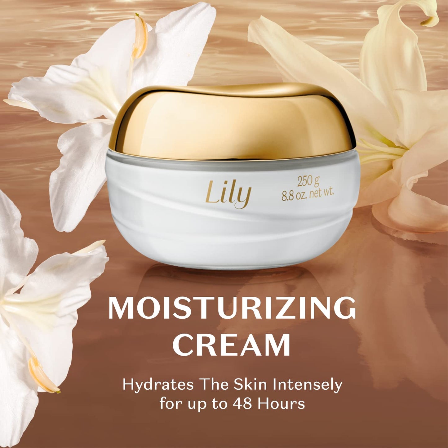 Creme hidratante O Boticário Lily Satin 250g com fragrância prolongada e 48 horas de hidratação