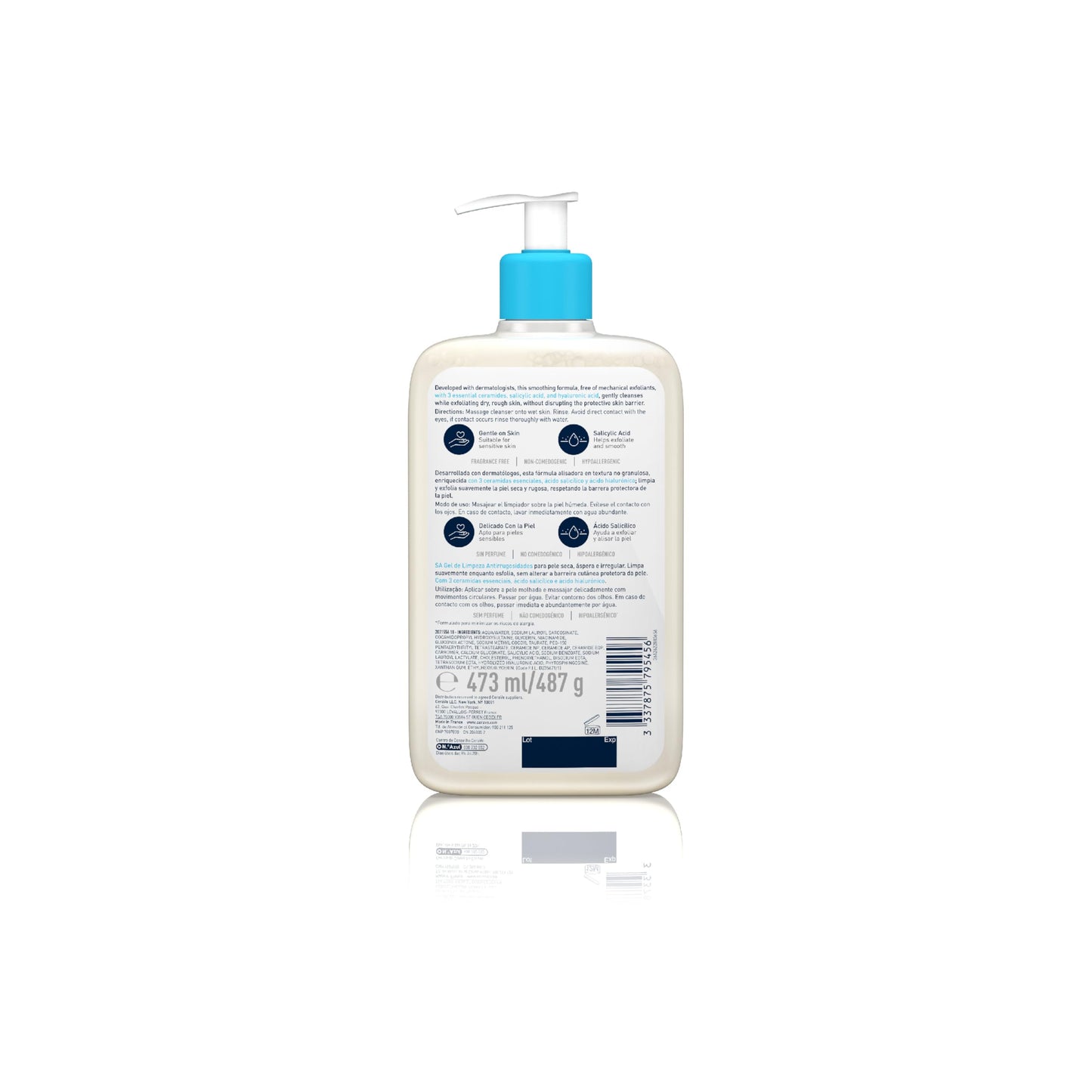 Gel de limpeza hidratante CeraVe em embalagem de 473 ml, ideal para pele normal a seca, limpa e hidrata