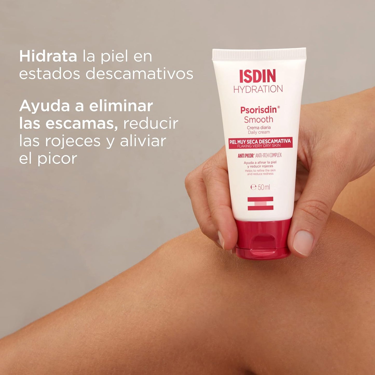 Isdin Psorisdin Smooth creme de 50ml, suaviza e reduz a vermelhidão da pele em casos de psoríase