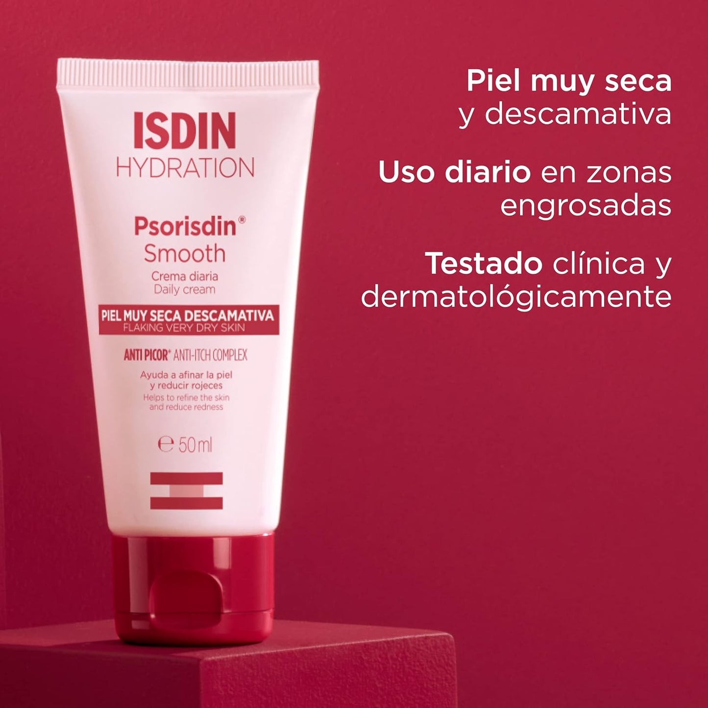 Isdin Psorisdin Smooth creme 50ml para suavizar e reduzir a vermelhidão da pele com psoríase