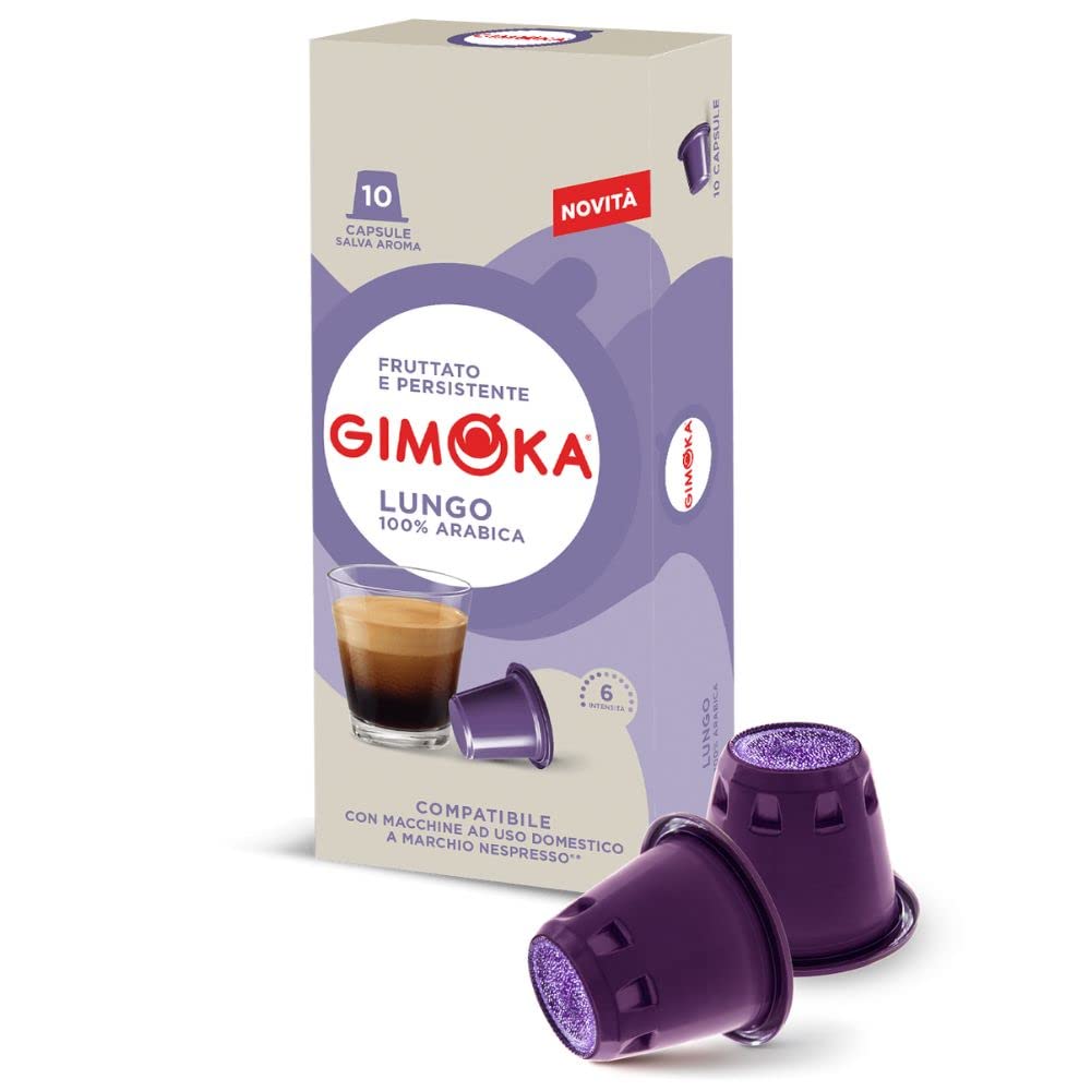 Kit degustação café Nespresso com 5 variedades de café Gimoka, intensidade de 6 a 13, 10 cápsulas
